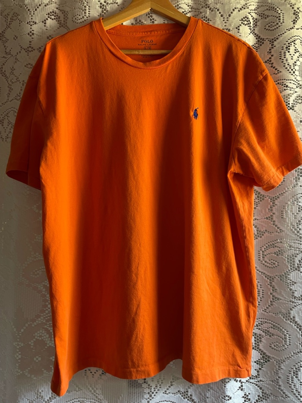 POLO BY RALPH LAUREN Orange Crew Neck Men's M Short Sleeve Tee